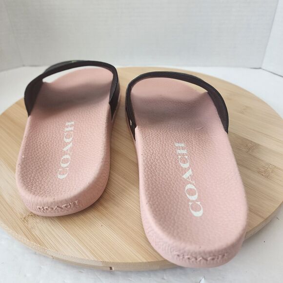 Coach ULI Flora Slides Womens Sz 9B Monogram Signature C7675 Coated Canvas 2021 - Picture 5 of 14